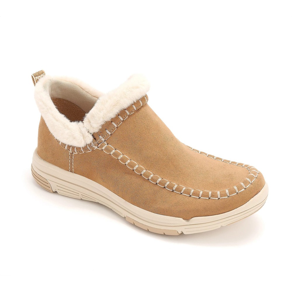 84. Ryka Water-Repellent Cozy Lined Slip-Ons Ariana in caramel size 8.5